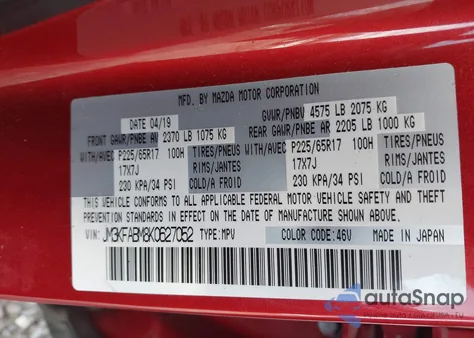 2019 Mazda Cx-5 Sport from USA, damaged, VIN JM3KFABM8K0627052